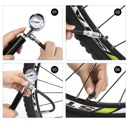 Mini Tire Pump for Xiaomi Scooters – High-Pressure 210 PSI Air Inflator with Gauge for M365, PRO 2, MAX G30, Es2