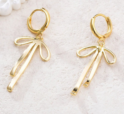 Fairy Tale Bow Stud Earrings – Retro Sweet Stainless Steel Jewelry for Women, Perfect for Daily Fashion, Gifts, or Special Occasions