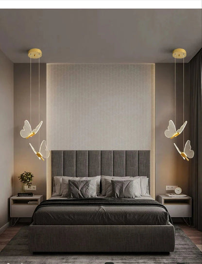 Nordic Butterfly LED Pendant Hanging Lamp – Elegant Hanging Light for Bedroom & Staircase
