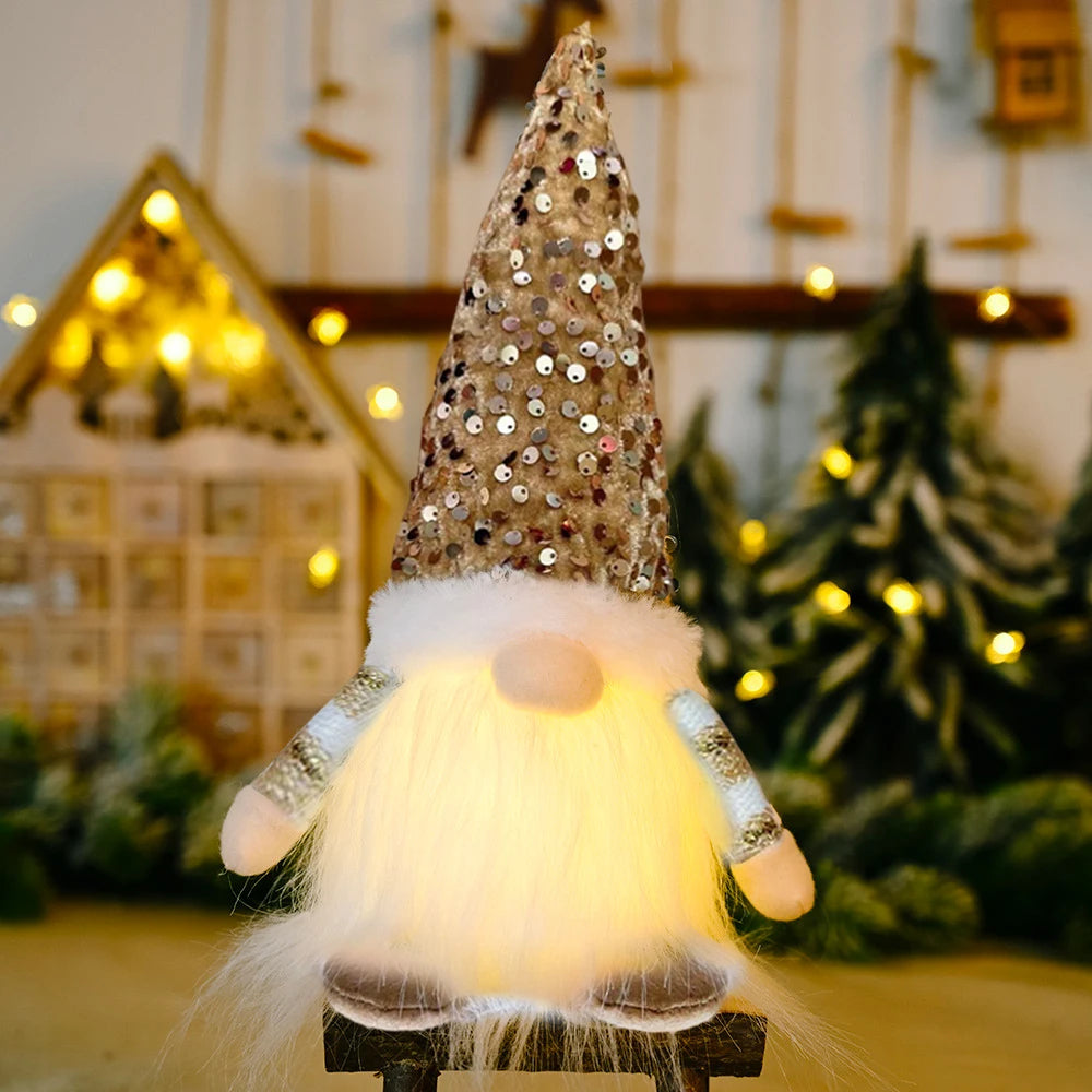 LED Gnome Couple Night Light – Christmas Sledge Elf Decoration for 2025 Gifts, New Year Displays & Valentine’s Surprises