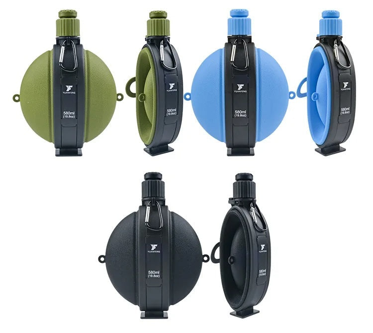 Folding Silicone Water Bottle with Compass – Outdoor Camping Hydration Cup for Hiking, Fishing, Picnics, and Eco-Friendly Travel