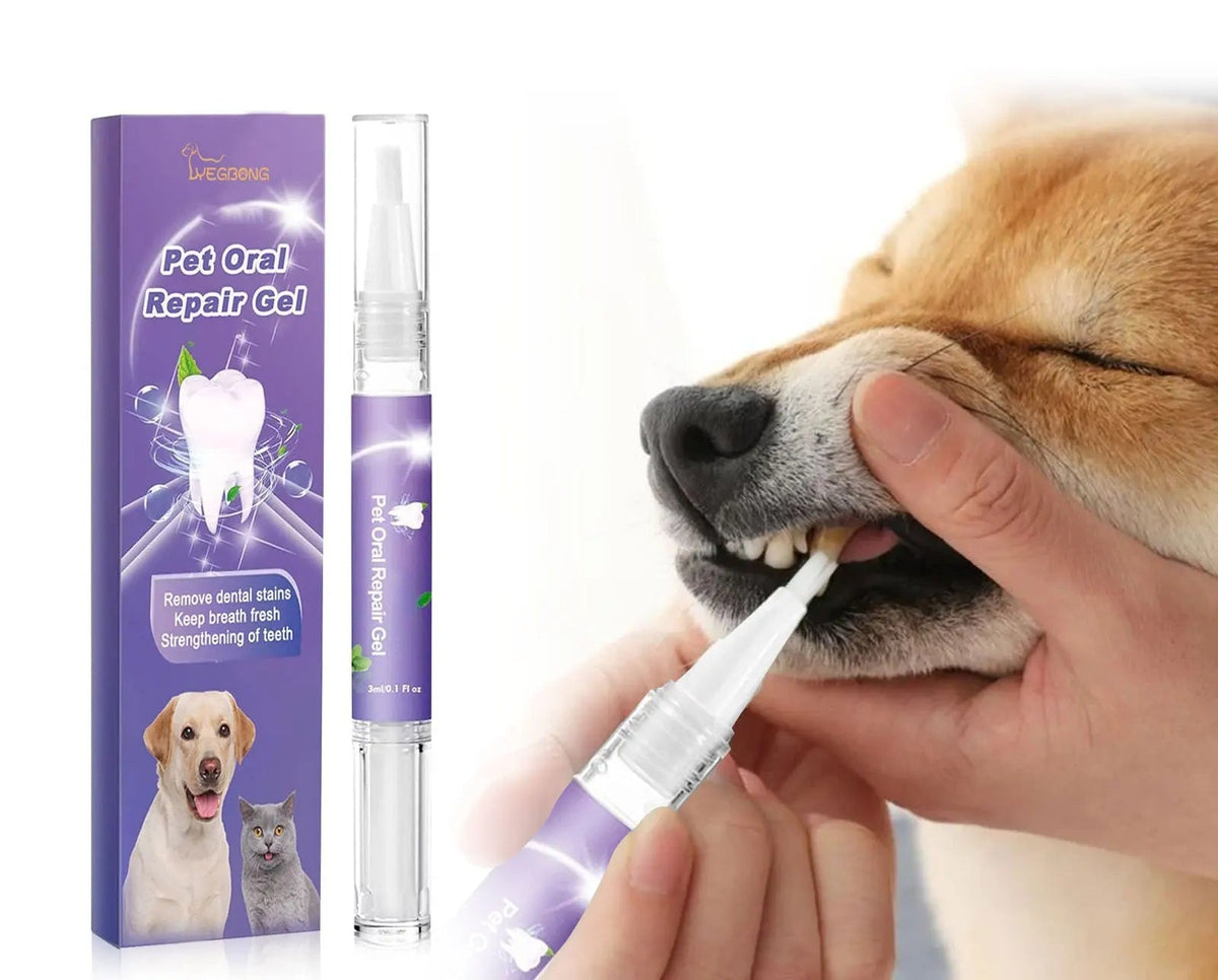 Pet Dental Cleaning Gel Pen – Removes Dog Tooth Stains, Tartar, Bad Breath & Plaque for Whiter, Healthier Teeth