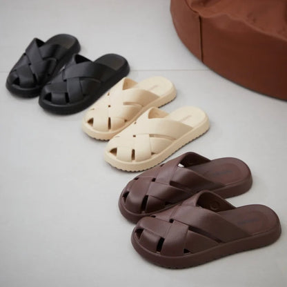 Unisex Closed-Toe EVA Slippers – Soft Anti-Slip Summer Sandals for Men & Women, Outdoor Baotou House Shoes for Home Comfort