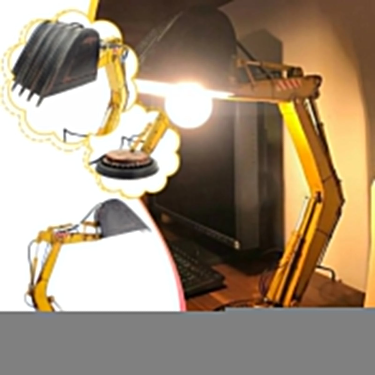 Excavator LED Table Lamp - Creative Construction Vehicle Desk Light for Kids Bedrooms, Reading and Unique Decor