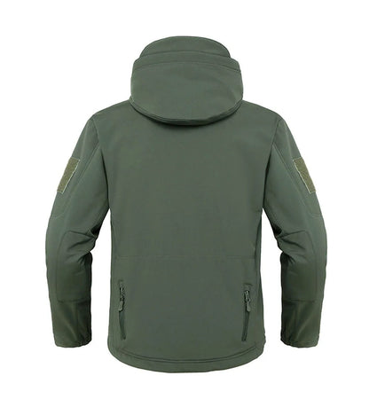 Tactical Military Shark Skin Jacket – Waterproof Softshell Combat Bomber Coat with Hood for Outdoor, Hiking, or Army Gear