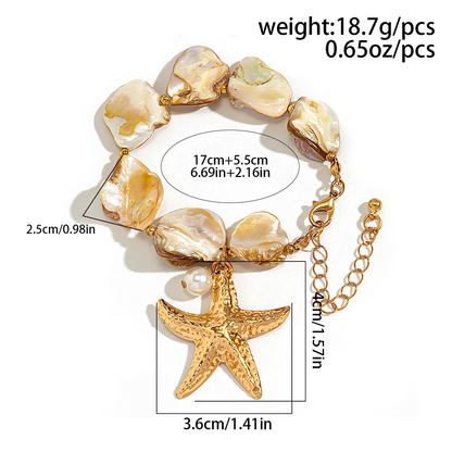 Big Starfish Pendant Gold Necklace – Beach-Inspired Vintage Choker for Bold Summer Looks & Ocean Lovers