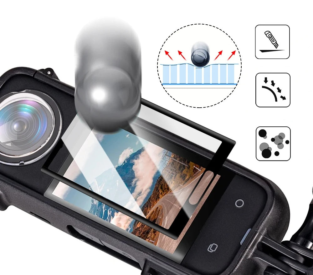 Tempered Glass Screen Protector for Insta360 X3 – Full HD Clear Coverage, Scratch-Resistant Lens Film for Long-Lasting Camera Protection