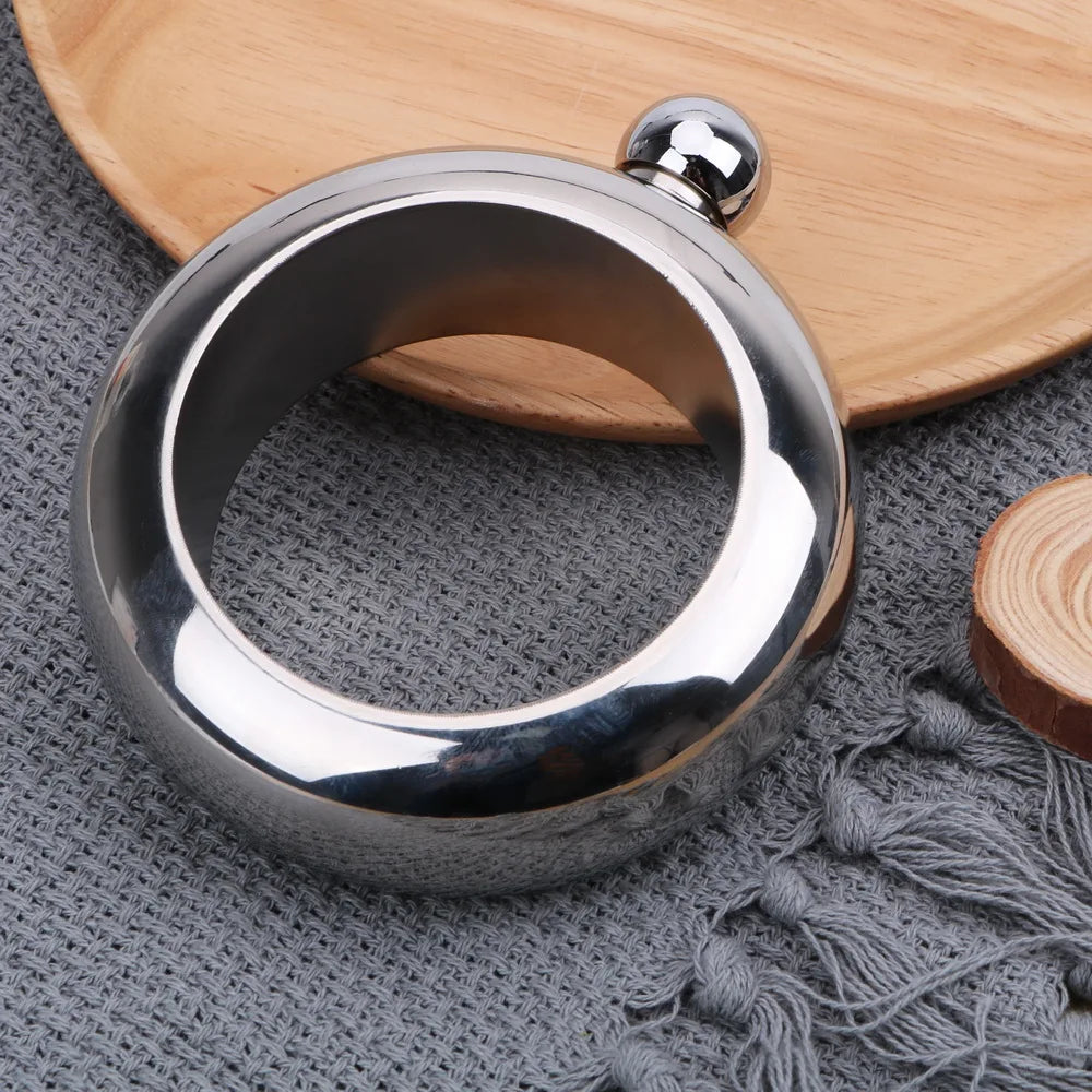 Bracelet Hip Flask for Women – 3.5oz Round Wine Bangle Holds Whiskey, Vodka, or Liquor with Elegant Hidden Functionality