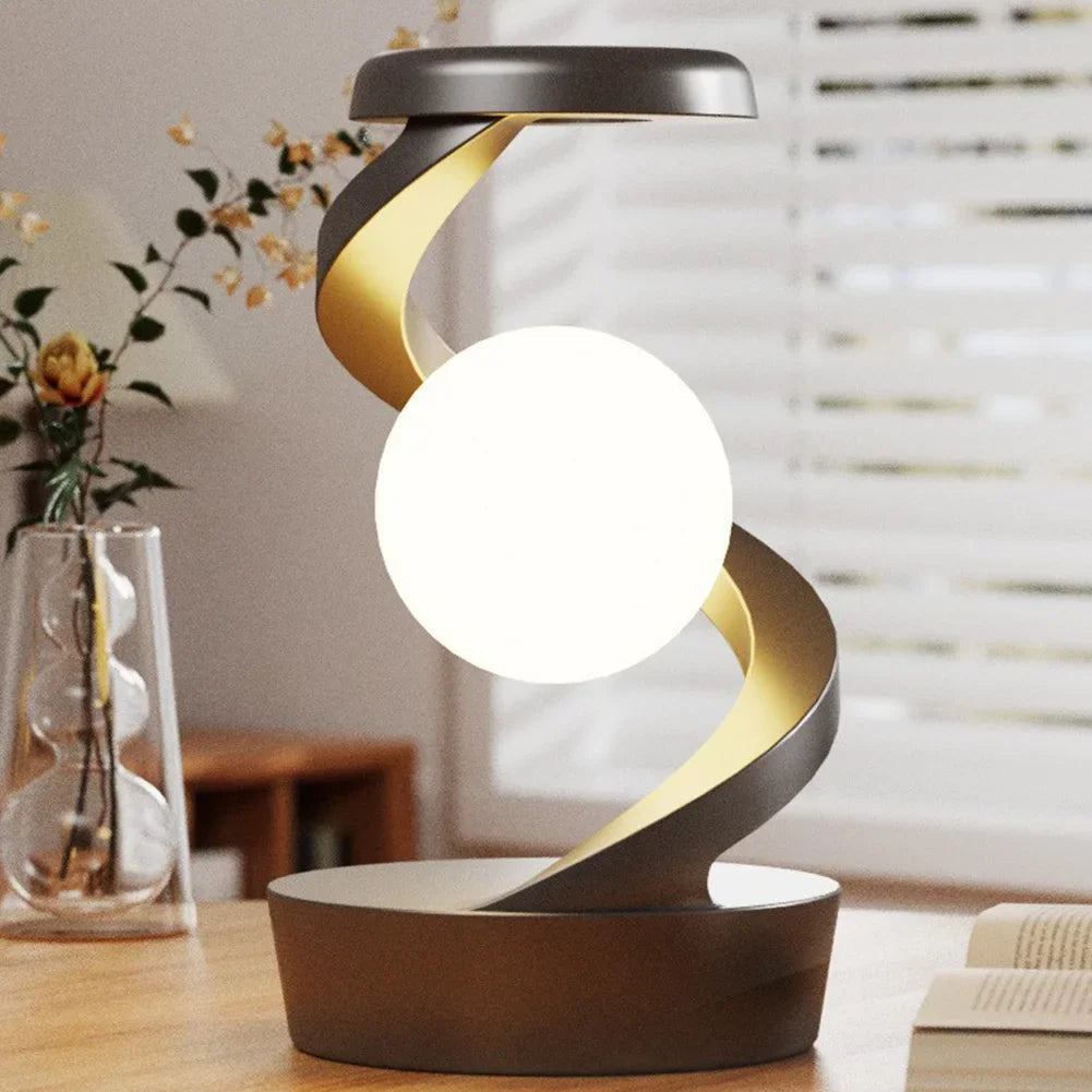 Levitating Moon Lamp – 3D Floating LED Light with Wireless Charging & RGB Glow