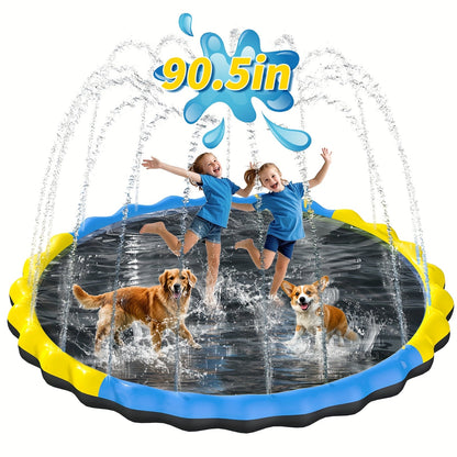 Heavy Duty Splash Pad with Sprinkler – Summer Outdoor Water Toy for Kids Ages 3-12 and Large Dogs