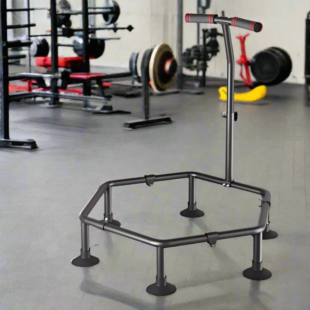 Foldable 50-Inch Hexagon Trampoline – Indoor Fitness Fun for Kids and Adults, Space-Saving Exercise Equipment for Cardio at Home