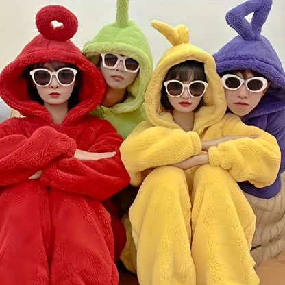 Tweenie Costume Onesie – Soft Cartoon Pajama with Hood & Glasses for Halloween & Party Fun