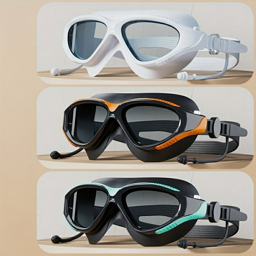 Anti-Fog Waterproof Swimming Goggles – Large Frame Swim Gear for Men & Women, Comfortable Fit & Clear Vision