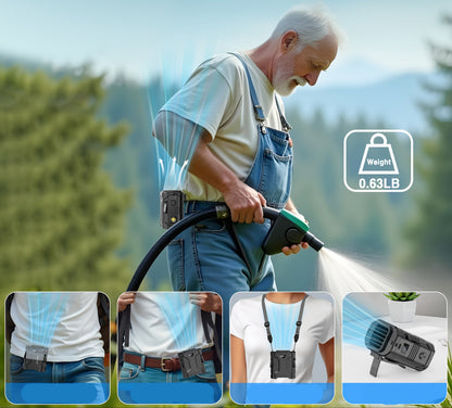 Portable Waist Fan – 10000mAh  Clip-On Hands-Free Wearable Cooling Fan with Flashlight and 5 Speeds for Camping and Travel