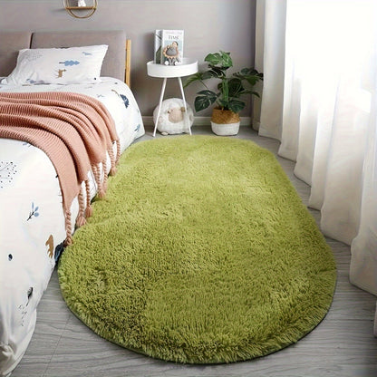 Oval Bedside Carpet Mat – Stylish Bedroom Rug for Bedside, Living Room Coffee Table Accent, and Cozy Modern Home Décor