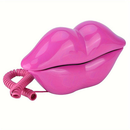 Retro Lip Corded Telephone – Quirky Analog Mouth Phone for Home Decor, Fun Gift & Vintage Room Accent