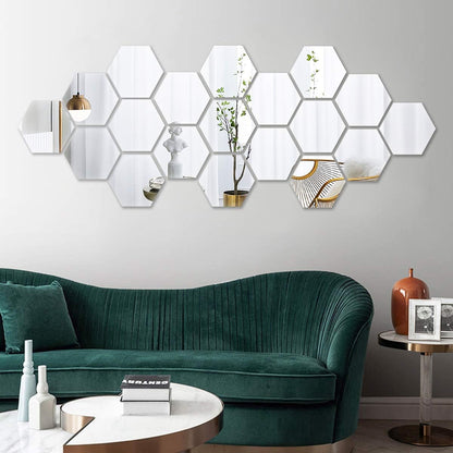 Hexagonal Acrylic Mirror Wall Sticker