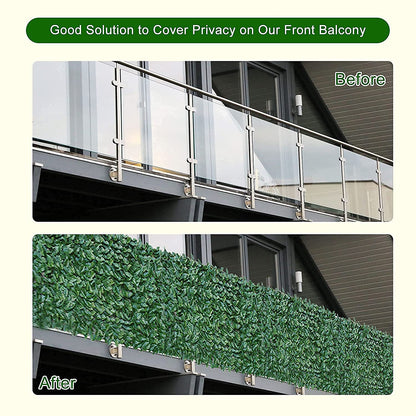 Artificial Leaf Fence Panels Faux Hedge Privacy Fence Screen Greenery for Outdoor Garden Yard Terrace Patio Balcony Decorations