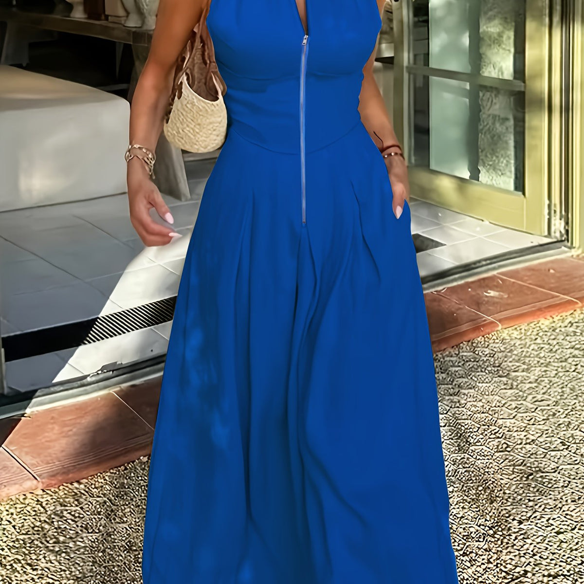 Women’s Long Maxi Dress – Sleeveless Polyester Summer Dress for Casual or Formal Occasions, Lightweight and Stylishly Comfortable