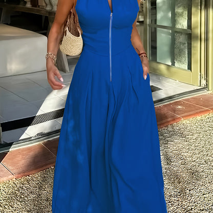 Women’s Long Maxi Dress – Sleeveless Polyester Summer Dress for Casual or Formal Occasions, Lightweight and Stylishly Comfortable