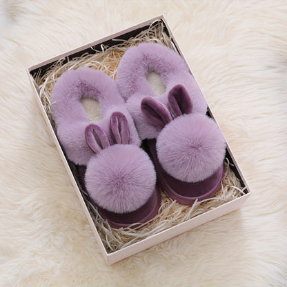 Warm Fur Rabbit Women’s Slippers – Furry, Ultra-Soft, Warm, Non-Slip Indoor Outdoor Slippers for Women in Total Comfort