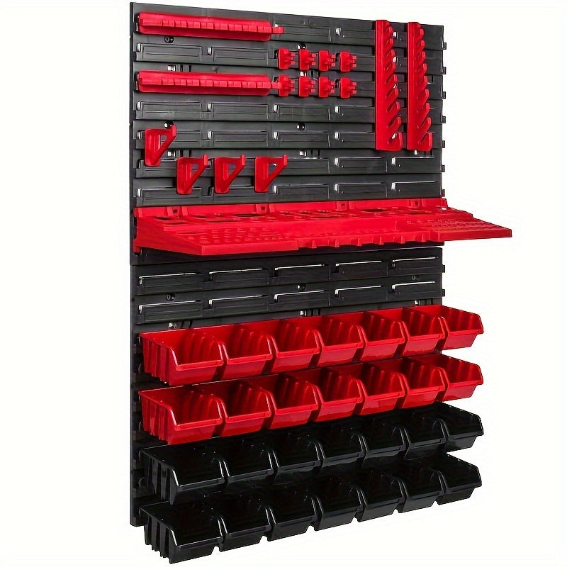 Wall-Mounted Tool Rack Set – 49-Pieces Heavy-Duty Storage System with Screwdriver, Wrench, and Socket Holders for Garage Organization