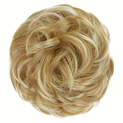 Messy Curly Hair Bun Extension – Voluminous Synthetic Elastic Chignon Scrunchie for Effortless Updo, Instant Volume & Natural-Looking Glam Hairpiece for Women