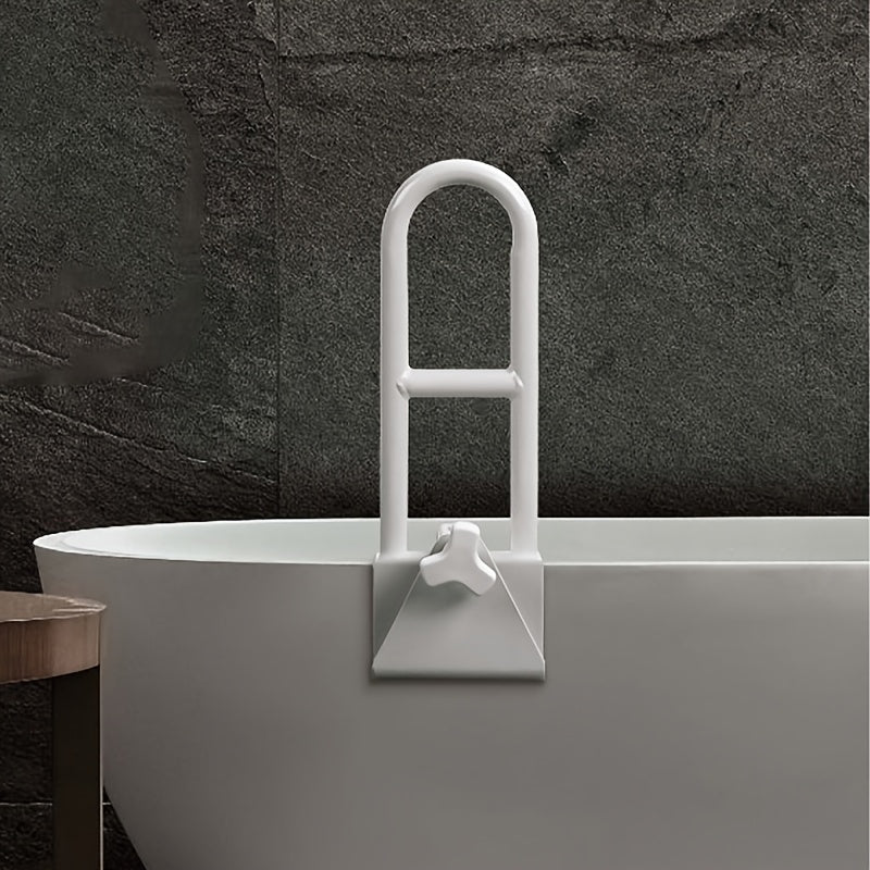 No-Drill Safety Bathtub Handrail – Handle for Seniors, Anti-Slip Bathroom Support Bar for Safe Entry and Exit, Plastic Alloy