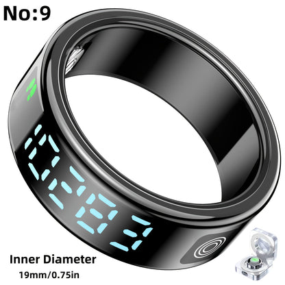 Smart Fitness Ring with Digital Display – Tracks Steps, Sleep & Swimming with Waterproof Unisex Minimal Design