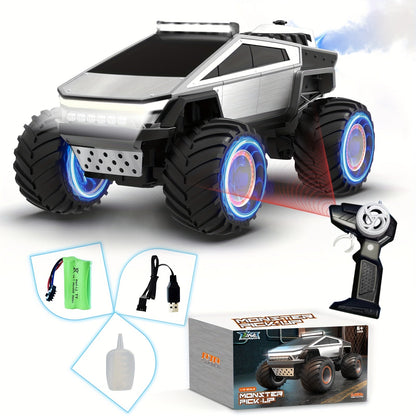 LED Monster Truck RC Toy – 4WD All-Terrain Remote Control Truck with Music, Lights & USB Rechargeable Fun for Kids 6+