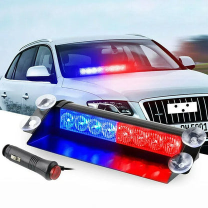 LED Police Lights Strobe Lights for Cars – 12V Emergency Signal Lights for Dashboard, Interior Roof, and Windshield with Suction Cups for Safe Caution and Hazard Warnings