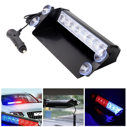 LED Police Lights Strobe Lights for Cars – 12V Emergency Signal Lights for Dashboard, Interior Roof, and Windshield with Suction Cups for Safe Caution and Hazard Warnings
