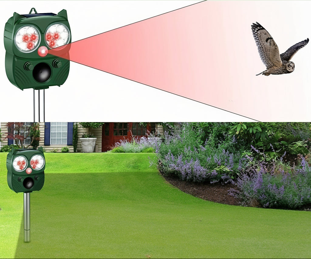 Solar Animal Repeller with Soundwave Technology – Motion Detection Outdoor Pest Control Device with PIR Sensor for Yard and Farm Protection