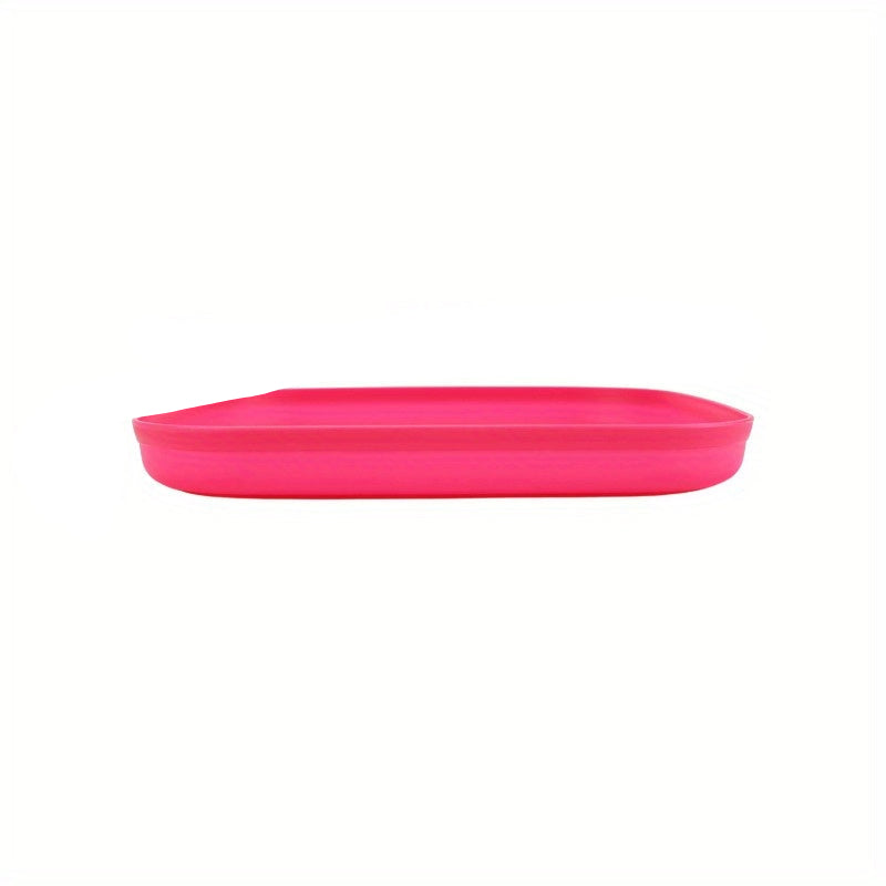 Pink Square Kids Dinnerware Set – 24pcs BPA-Free Plates, Bowls, Cups, Forks, and Spoons, Microwave & Dishwasher Safe, Perfect for Daily Meals and Snacks