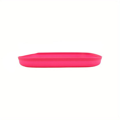 Pink Square Kids Dinnerware Set – 24pcs BPA-Free Plates, Bowls, Cups, Forks, and Spoons, Microwave & Dishwasher Safe, Perfect for Daily Meals and Snacks