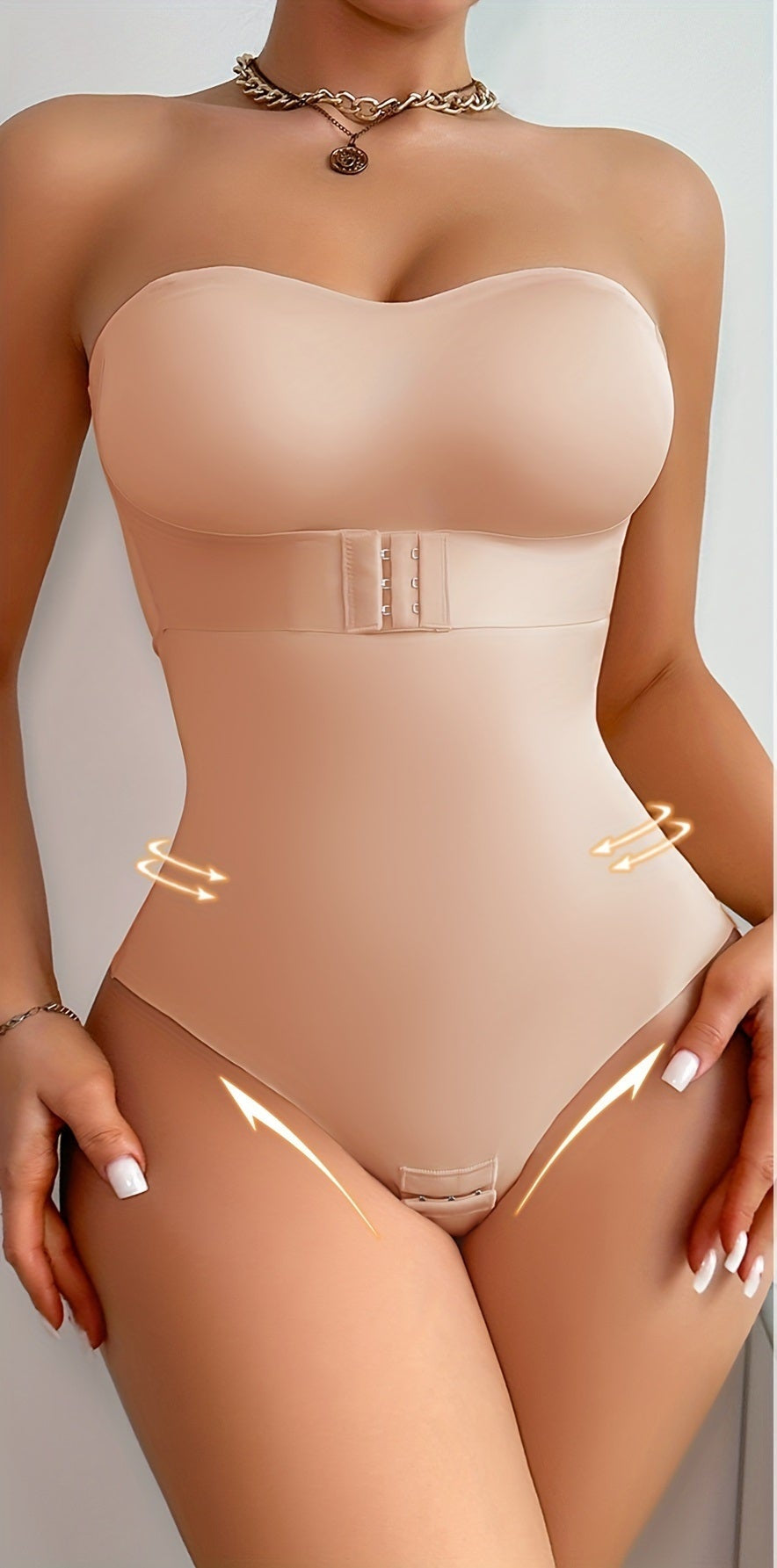 Women’s Full Body Shapewear Bodysuit – Seamless Slimming Underwear with Hip Liner, Waist Cincher, and Comfortable Braless Design