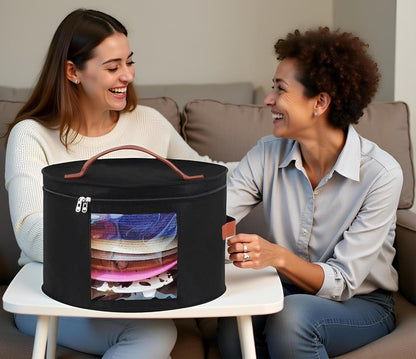 Large Capacity Round Travel Hat Storage Box - Portable Felt Organizer with Dustproof Lid, Spacious Interior, and Versatile Design for Storing Hats, Toys, and Clothes - Perfect for Travel, Closet Organization, and Gift Giving