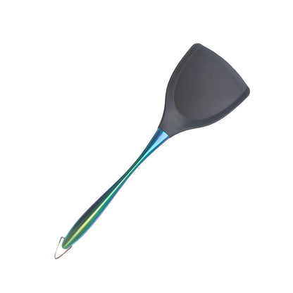 Titanium-Plated Stainless Steel Kitchen Spatula – High Heat Resistant, Silicone Cooking Tool with Ergonomic Grip and Vibrant Design