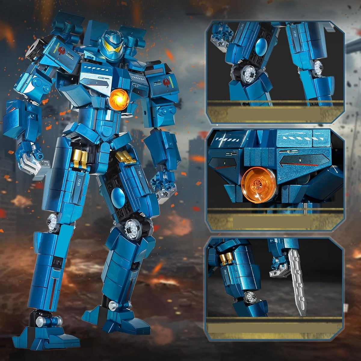 Metal Giant Robot Building Block Set – 883pcs. Classic Action Movie Model Kit, Ultimate Gift for Kids, Collectors & Sci-Fi Fans