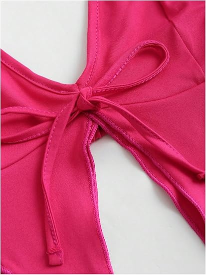 Women’s Two-Piece Set – Low-Neck Camisole & Drawstring Slim Shorts, Ideal for Beach Holidays & Summer Parties