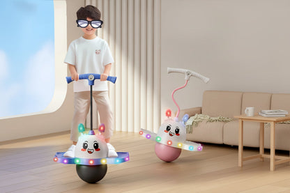 Light-Up Bouncing Ball Fitness Toy – LED Elastic Jumping Ball for Kids & Adults, Balance Training & High Jump Sports Equipment