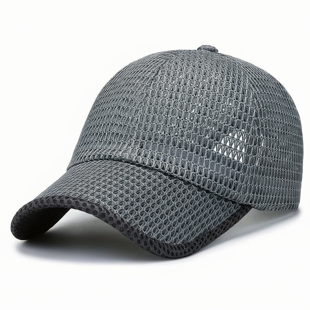 Men’s Quick-Dry Mesh Baseball Cap – Lightweight Breathable Summer Hat with Large Brim, Retro Outdoor Design
