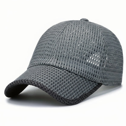 Men’s Quick-Dry Mesh Baseball Cap – Lightweight Breathable Summer Hat with Large Brim, Retro Outdoor Design