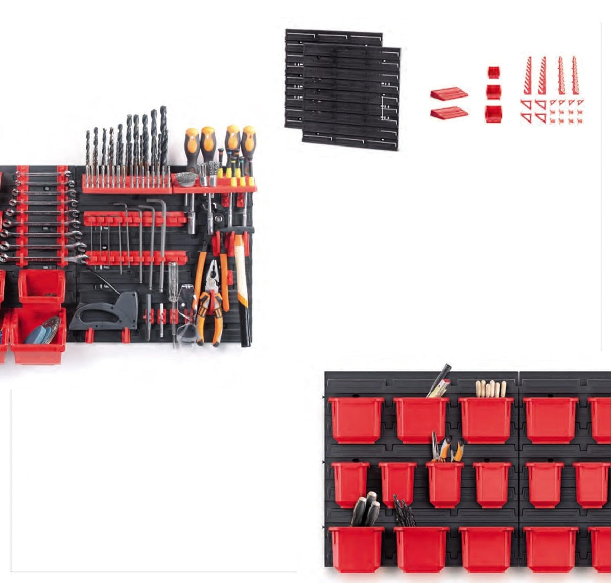 Wall-Mounted Tool Rack Set – 49-Pieces Heavy-Duty Storage System with Screwdriver, Wrench, and Socket Holders for Garage Organization