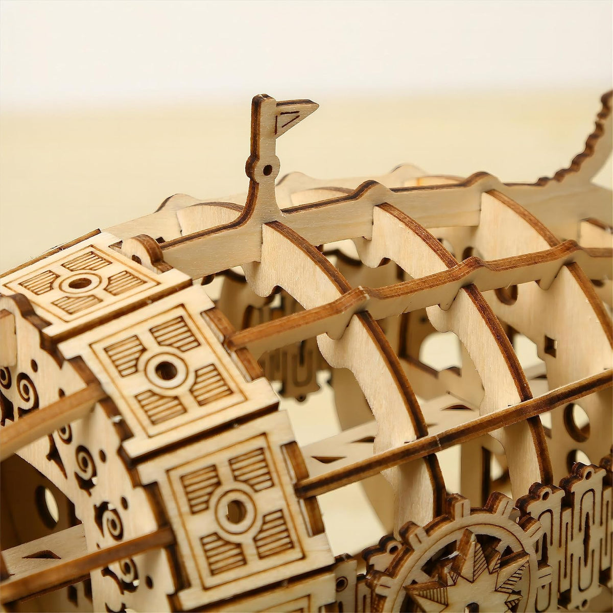 Airship Wooden Car Puzzle Model Kit – 3D Intricate DIY Mechanical Building Toy for Home Decor and Creative Handcraft Lovers