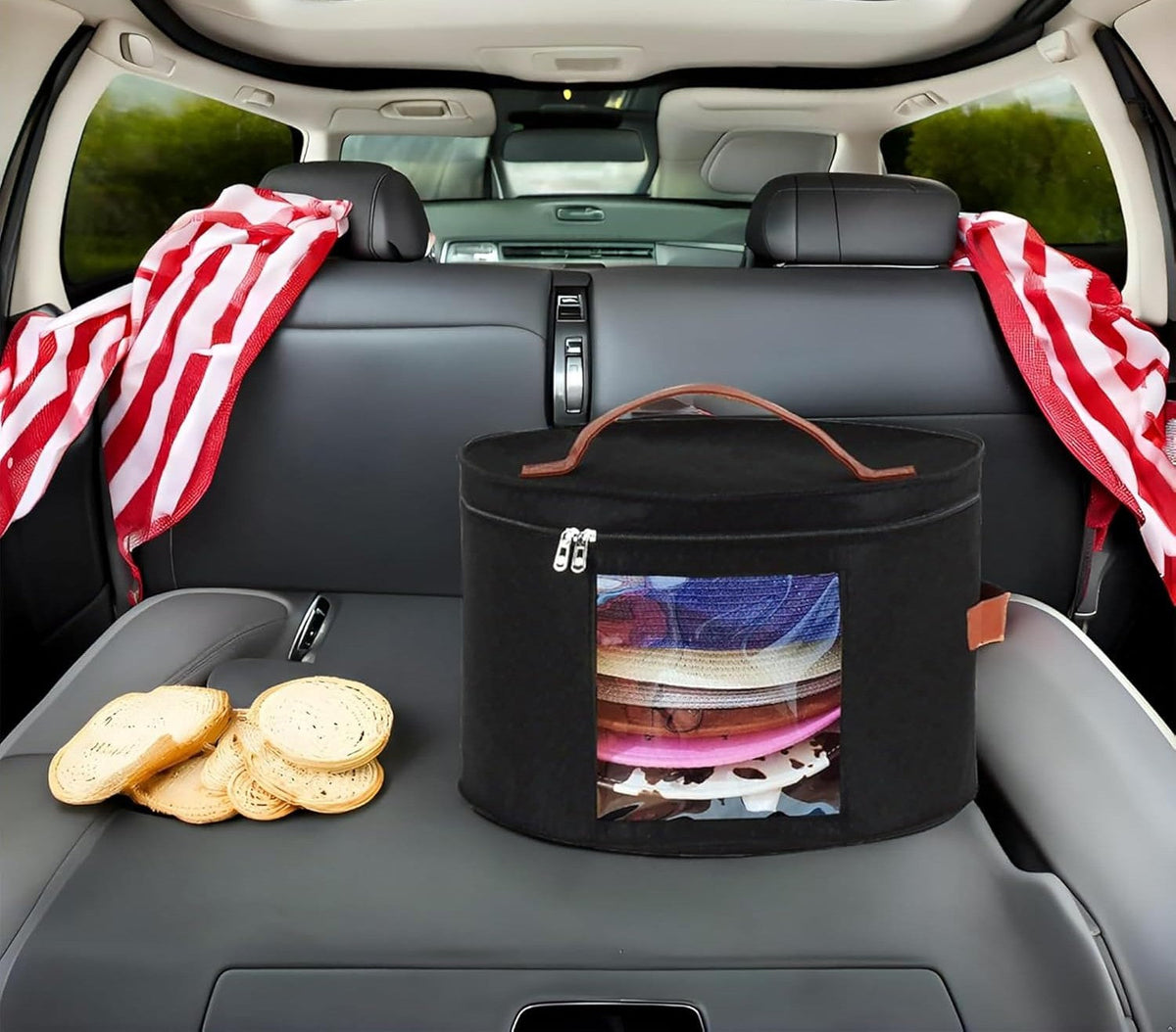 Large Capacity Round Travel Hat Storage Box - Portable Felt Organizer with Dustproof Lid, Spacious Interior, and Versatile Design for Storing Hats, Toys, and Clothes - Perfect for Travel, Closet Organization, and Gift Giving