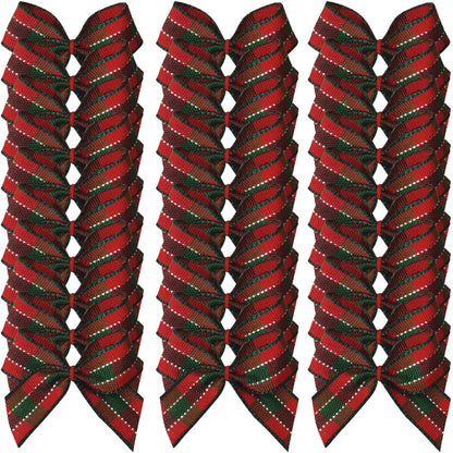 Satin Christmas Ribbon Bow Set – Handmade DIY Gift Wrapping Bows for Crafts, Hair Accessories, Xmas Parties & New Year Decorations