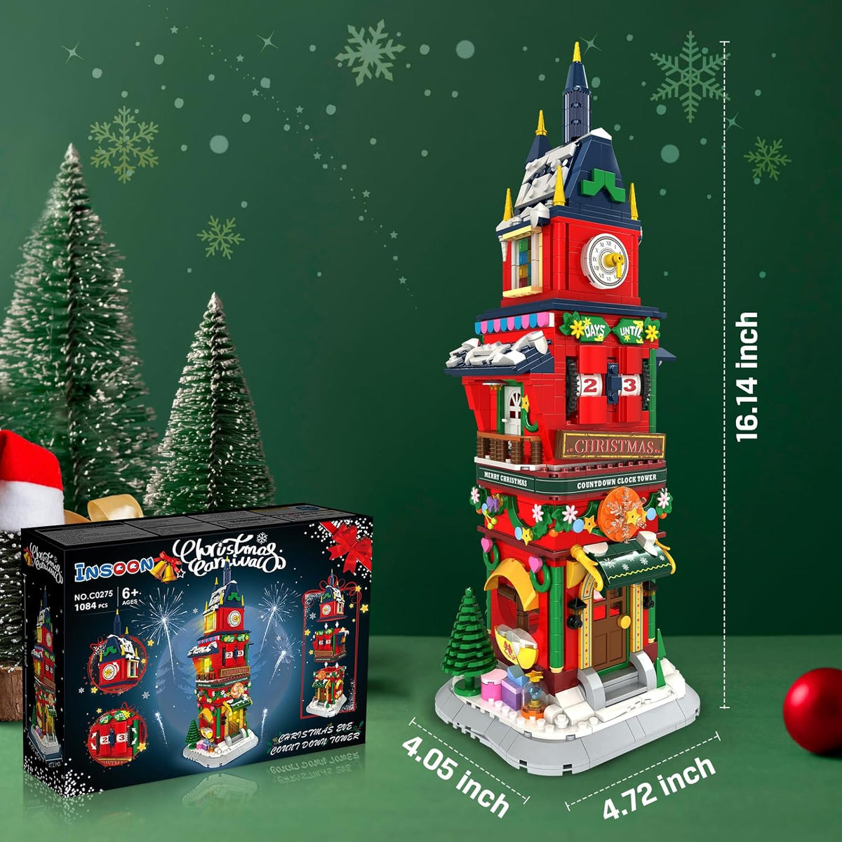 Winter Village Christmas House Building Blocks – Creative ART House Model Set for Kids, DIY Bricks Christmas Gift & Holiday Display