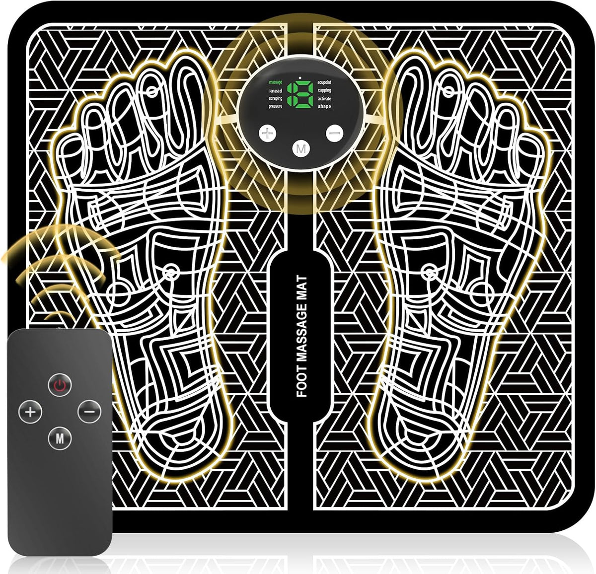 EMS Foot Massager with Remote Control – 12 Modes, 19 Intensity Levels for Muscle Relaxation, Improved Circulation, and All-Day Comfort at Home