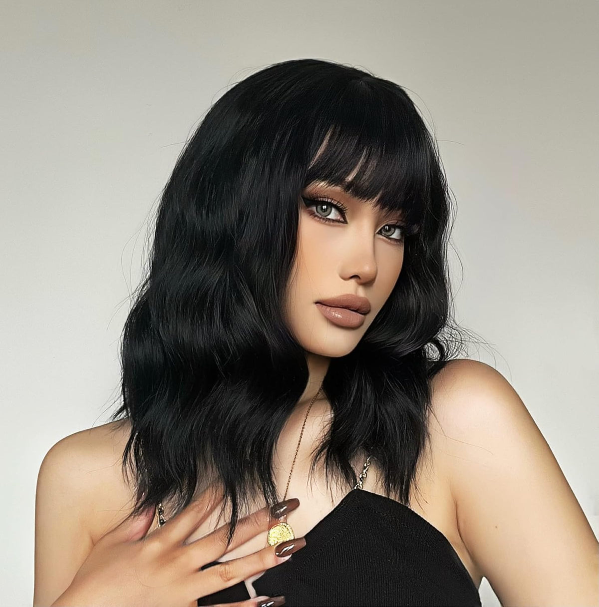 Clip-On Human Hair Bangs – Natural Black Wispy Fringe Air Bangs for Women’s Daily Hairstyling, Easy to Apply Non-Slip Hair Extensions